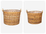 Planter Basket with Storage 2 pcs Natural Brown Kubu Rattan 42020952