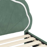 Toddler Bed Frame with Headboard Sea Green 70 x 140 cm Velvet 42010899