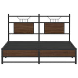 Bed Frame without Mattress Brown Oak 137x190 cm Engineered Wood 4107015