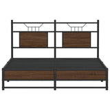 Bed Frame without Mattress Brown Oak 137x190 cm Engineered Wood 4107015