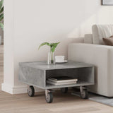Side Table with Wheels Concrete Grey 50.5 x 50 x 30 cm 891027