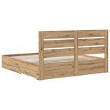 Bed Frame with Drawer Artisan Oak 180 x 200 cm Engineered Wood 3411950