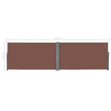 Retractable Side Awning 160x600 cm Brown 143681