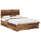 Bed Frame with Headboard Old Wood 140 x 190 cm Engineered Wood 3412790