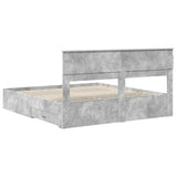 Bed Frame Concrete Grey 200 x 200 cm Engineered Wood 3409955