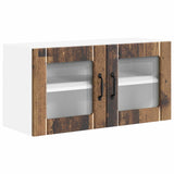 Wall Glass Cabinet LUCCA Old Wood 80 x 31 x 40 cm 884953