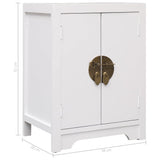 Bedside Cabinet White 38x28x52 cm Paulownia Wood 284073