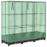 Raised Bed with Greenhouse Cover Rattan Look 120x40x123 cm 4015797