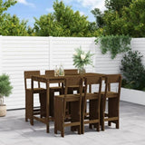 7 Piece Garden Bar Set Honey Brown Solid Wood Pine 3157814