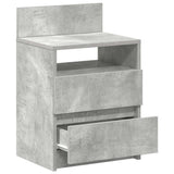 Bedside Cabinet with 2 Drawers Concrete Grey 40x33x60 cm 858566