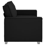 ZNTS Black Loveseat Sofa - 140 cm Faux Leather 4105056