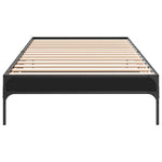 ZNTS Bed Frame Black 100x200 cm Engineered Wood and Metal 845026