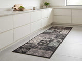 Kitchen Rug Black Mosaic 300 x 60 cm 100% Polyamide Washable 42045718