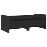 Daybed with Drawers without Mattress Black 75x190 cm Small Single 3280861