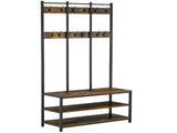 Coat Rack Stand, Free Standing Hall Tree, Coat Stand with Hooks, Bench and Shoe Rack, 100cm 38.5cm T3398P329435