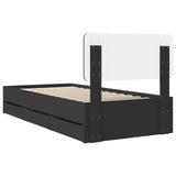 Bed Frame with Drawer Black 75 x 190 cm Engineered Wood 3412235