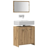 Bathroom Cabinet with Mirror Artisan Oak Engineered Wood 856043