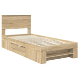 Bed Frame with Headboard Sonoma Oak 80 x 200 cm Engineered Wood 3408811
