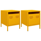 ZNTS Bedside Cabinets 2 pcs Mustard Yellow 35x39x43.5 cm Steel 851251