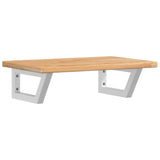 Basin Shelf Wall Mounted Steel and Solid Wood Oak 3302342