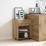 Rolling Cabinet Artisan Oak 46x36x59 cm Engineered Wood 856661