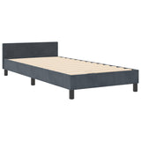 ZNTS Bed Frame Dark Grey 90x190 cm Velvet 3344976