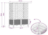 Raised Bed with Trellis and Roof Brown 124 x 40 x 142 cm PP 3423037