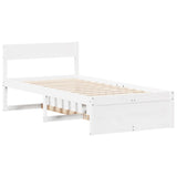 Bed Frame without Mattress White 90x200 cm Solid Wood Pine 3306391
