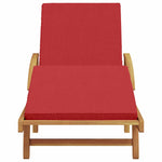 Sun Lounger Reclining Red 200 x 67 x 84cm Solid Acacia wood 4105531