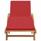 Sun Lounger Reclining Red 200 x 67 x 84cm Solid Acacia wood 4105531