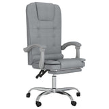 Massage Reclining Office Chair Light Grey Fabric 349802