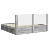 Bed Frame with Storage and Headboard Grey Sonoma 200 x 200 cm 3413818