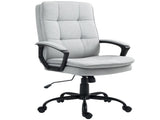 Linen-Look Double-Padded Office Chair - Grey T3398P554092
