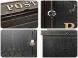 Wall Mounted Mailbox Bronze 29 x 13 x 41 cm Cast Aluminum 42023499