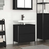 Bathroom Basin Cabinet with Drawers Black Oak 60x34.5x60 cm 861882