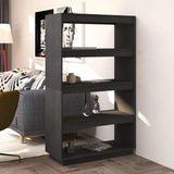 Book Cabinet/Room Divider Grey 80x35x135 cm Solid Wood Pine 810891