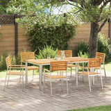 Garden Chair 6 pcs Solid Teak Wood and Stainless Steel 3334849