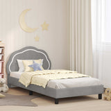 Children's Bed Frame with Headboard Light Grey 90 x 200 cm 42010922