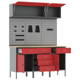 Work Cabinet Set with Drawer with Storage Manual 8 pcs Red 3321445
