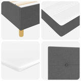 Box Spring Bed with Headboard Dark grey 120 x 190 cm Fabric 3339603