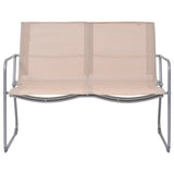 4 Piece Garden Lounge Set Fabric & Steel Cream 44353