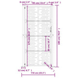 Garden Gate Anthracite 100x175 cm Steel Square Design 153194