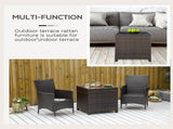 Rattan Garden Furniture Side Table Patio Frame Tempered Glass New - Brown T3398P318816
