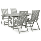 Garden Dining Set Grey wash Solid acacia wood Large Foldable 3057907