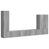 TV Wall Cabinet Set Wall-mounted 6 pcs Grey Sonoma 3408958