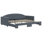 Daybed with Trundle without Mattress Dark Grey 90x190 cm Single 3197392