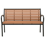 Garden Bench Black and Brown 116 cm Steel and WPC 319579