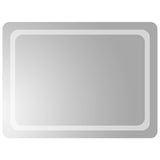 LED Bathroom Mirror Transparent 80 x 60 cm Tempered Glass 42045837