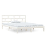Bed Frame without Mattress White Small Double Solid Wood 3101189