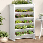 ZNTS Herb Planter 6-Tier White 69x40x101.5 cm Solid Wood Pine 855049